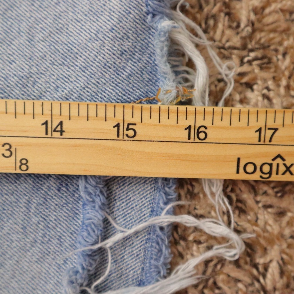 We The Free Brea Cutoff Distressed Denim Mini Skirt Size 24 Waist 12" Length 15" - Picture 16 of 16
